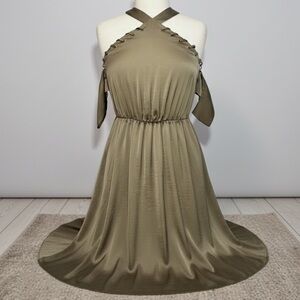 NWT Olive Guess Off Shoulder Raja Dress